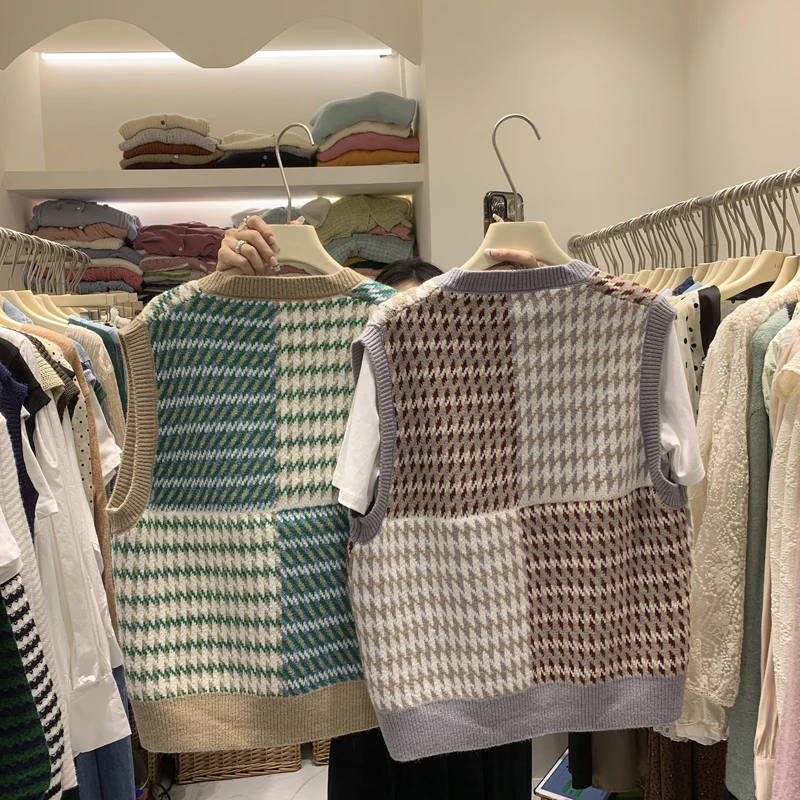 Женский винтажный свитер Свободный Повседневный простой джемпер с узором