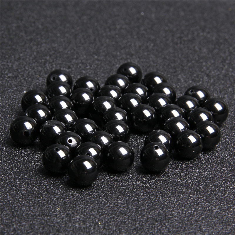 

15.5" Black Tourmaline Beads 6 mm 8 mm 10 mm 12 mm Wholesale Natural Polished Round Loose Beads For DIY Making Jewelry Bracelet