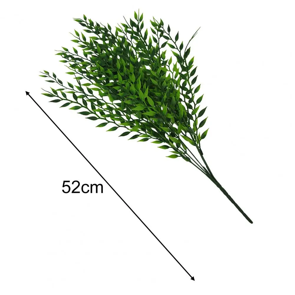 

1 Bouquet Artificial Green Plant Plastic Wicker Home Office Wall Hanging Decor