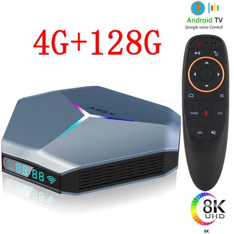 Смарт ТВ-приставка A95X F4 Android 11 Amlogic S905 X4 8K 4K HD YouTube 5G Wifi BT 4G 32G 64G 128G RGB светильник