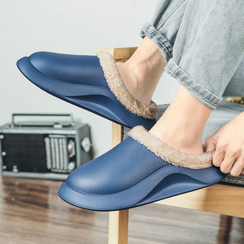 

2022 Home Slippers for Men Winter Plush Women Soft Indoor Shoes Couple Slippers Non Slip Bedroom Slippers Zapatillas Casa Hombre