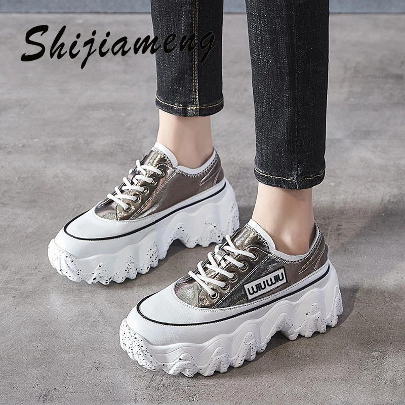 

2021 Весенние маленькие белые туфли женские кожаные новые корейские весенние туфли на толстой подошве повседневные женские туфли на толстой ...