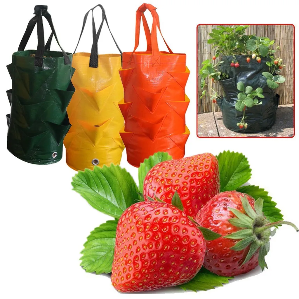 

Cultivation Planting Woven Fabric Bags Strawberry Garden Pots Planters Vegetable Planting Bags Grow Bag Farm Home Garden Tool
