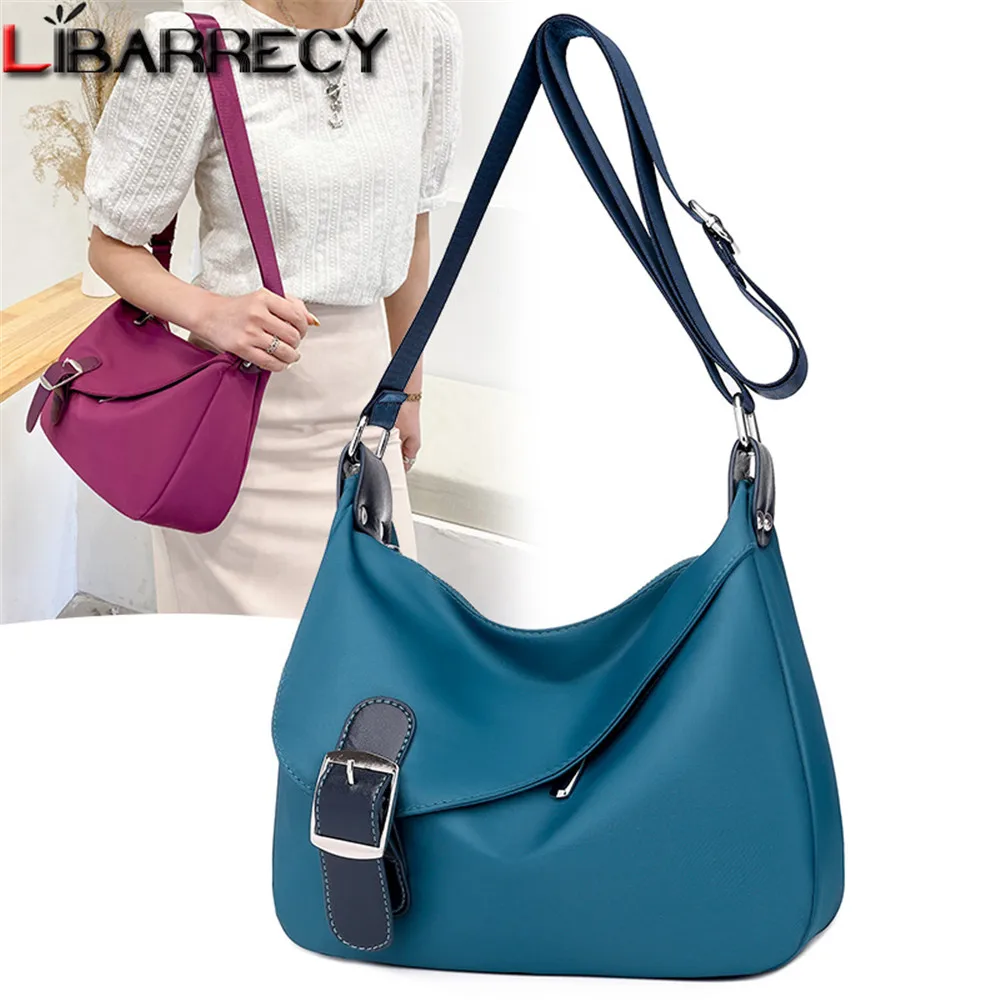 

Сумка на плечо женская из ткани «Оксфорд», легкая дорожная дизайнерская сумочка кросс-боди для девушек, однотонный портфель для школьников ...