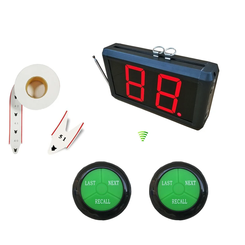 

Take a number system 2-digit display with Next Control Button Ticket Roll Wireless Restaurant Queuing Equipment