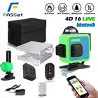 Лазерный уровень FASGet 16 линий 4D Bluetooth самонивелирующийся 360 горизонтальный и вертикальный крест сверхмощный зеленый лазерный луч