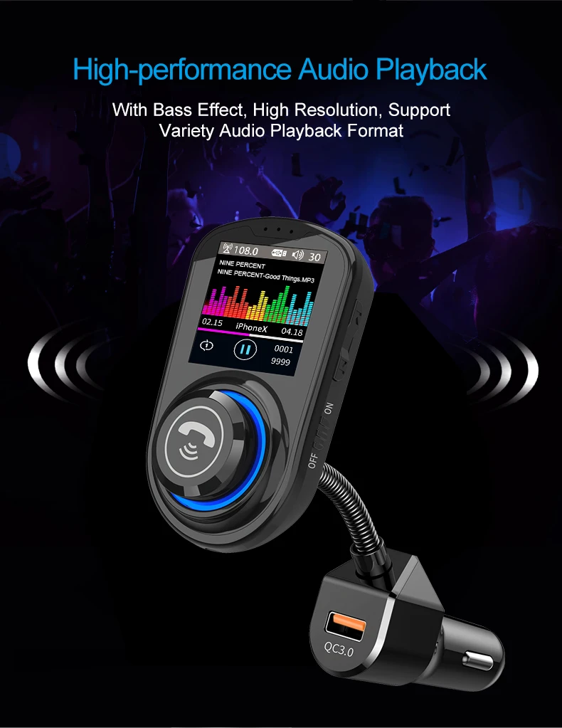 G-45 Автомобильный MP3-плеер с Bluetooth 5,0, fm-передатчик, автомобильный bluetooth-комплект, ручная работа,, напряжение батареи 1,8 дюйма, HD цветной экран