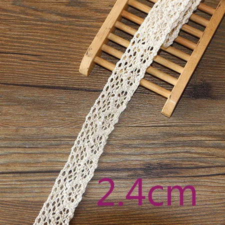 2.4cm 5yards 2-6 см, 5 ярдов, бежевое кружево высокого качества, хлопковое кружево, шитье, домашний интерьер, аксессуары для одежды, материал для рукоделия - Цвет: 2.4cm 5yards