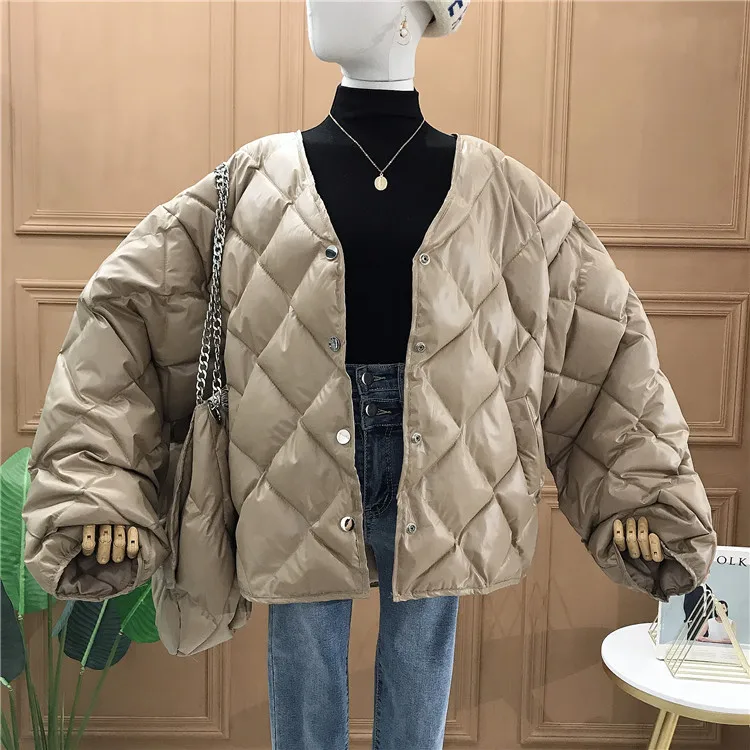 2019 новая хлопковая одежда ромбовидная хлеб сосновая зимняя женская куртка |