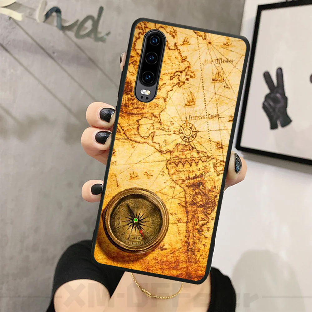 Viviana панк карта Приключения черный мягкий чехол для телефона из ТПУ Huawei P8 lite 2017 P9