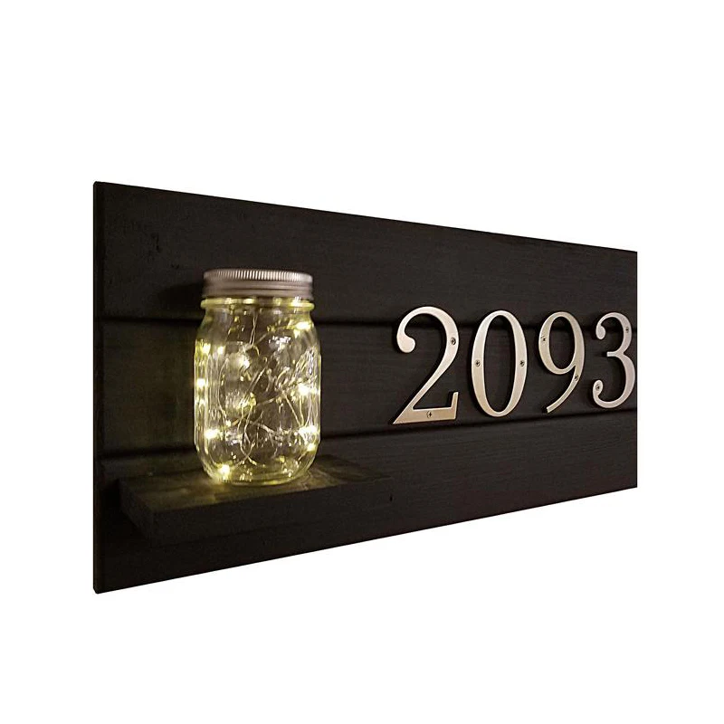 4 in Sold Zinc Modern House Number Hotel Home Door Number Outdoor Address Plaque Zinc Alloy Number for House Address Sign #0-9