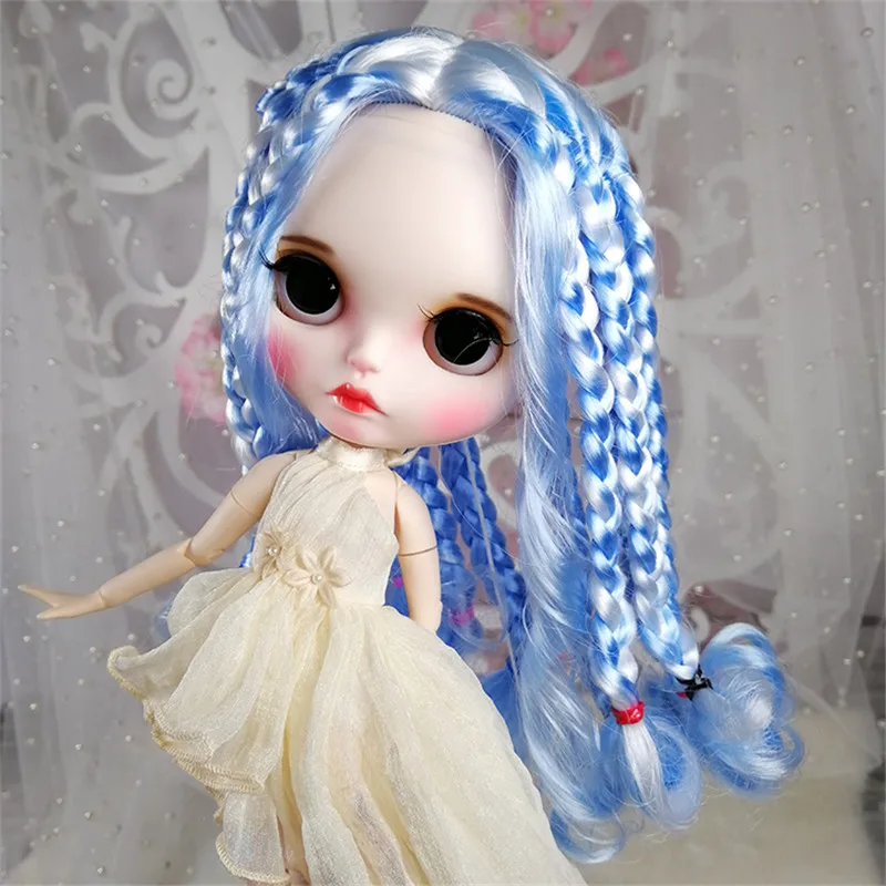 Blyth ICY 1/6 BJD Смешанное тело белые и синие волосы новая матовая белая кожа с бровями