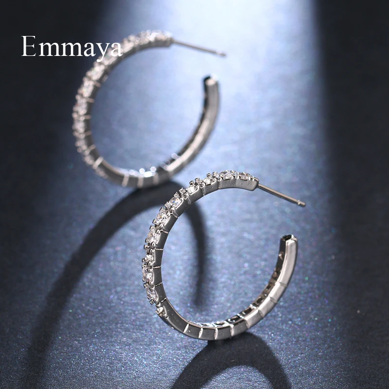 Emmaya New Popular Classical Design Circular Shape AAA CZ Earring For Women And Ladies Delicate Ornament Banquet | Украшения и