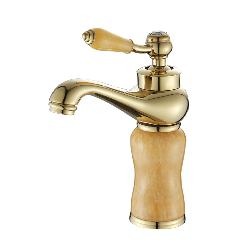 

Bathroom Faucet Antique Bronze Finished Brass Basin Hot and Cold Mix Faucet Jade Basin Wash Basin