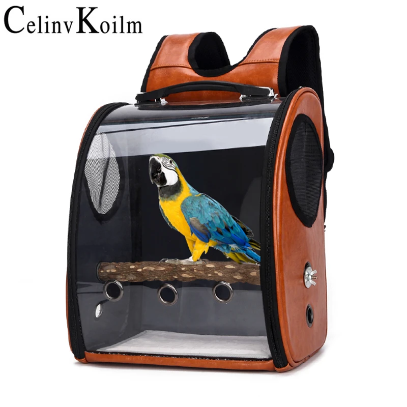 

Pet Cat Bird Carrier Backpack Breathable Dog Parrot Travel Outdoor Shoulder Bag For Small Dogs Cats Portable Packaging Carrying