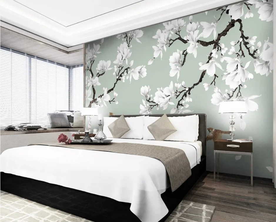 Фотообои на заказ настенные фотообои новый фон с китайскими цветами и птицами