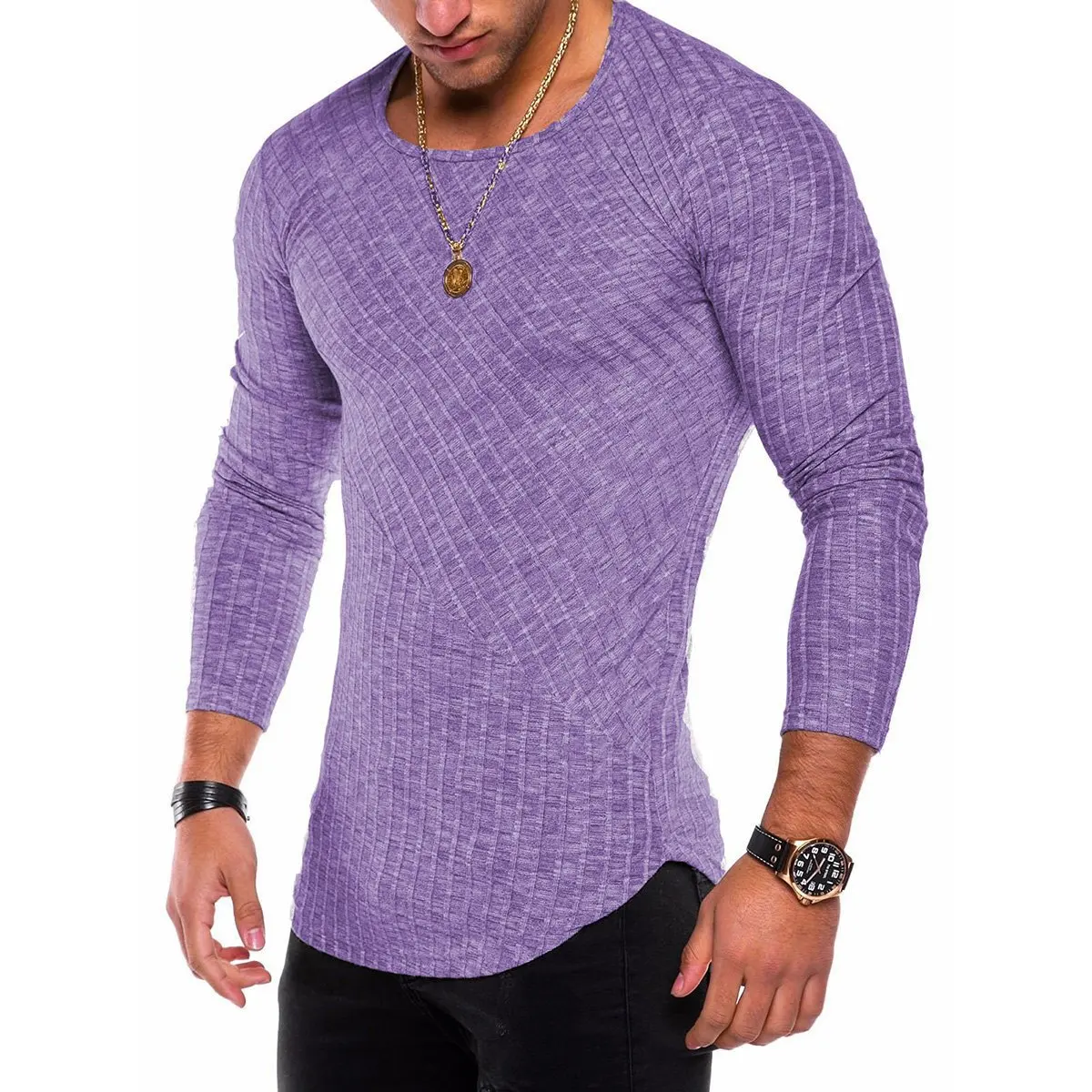 

Autumn and Winter T Shirt Men Long-Sleeved Top Fashion Casual Cotton Round Neck Long-Sleeved T-shirt