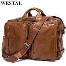 WESTAL Mens Leather Briefcase Bag for Document Laptop Bags 14 Mens Business Bag Leather Messenger Computer Briefcase Totes 432