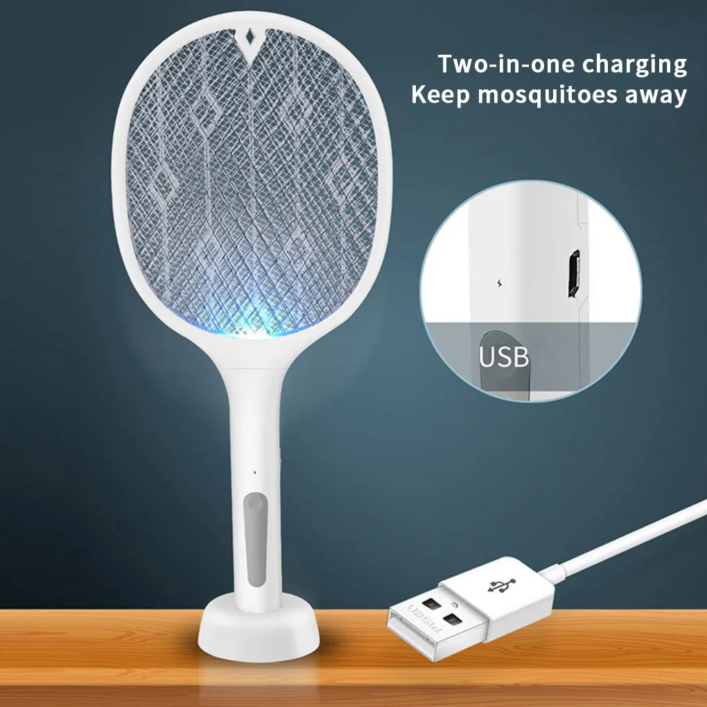 

Fly Racket Mosquito Killer Swatter 5W LED Rechargeable Bug Bat Insect Electric Portable Pest Control Device Kill Mosquitoes