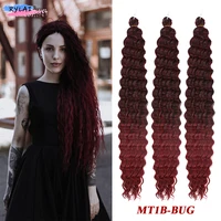 deep wave crocheted twist organic hair synthetic afro curls crochet braids ombre braiding hair extensions for women anjo plus