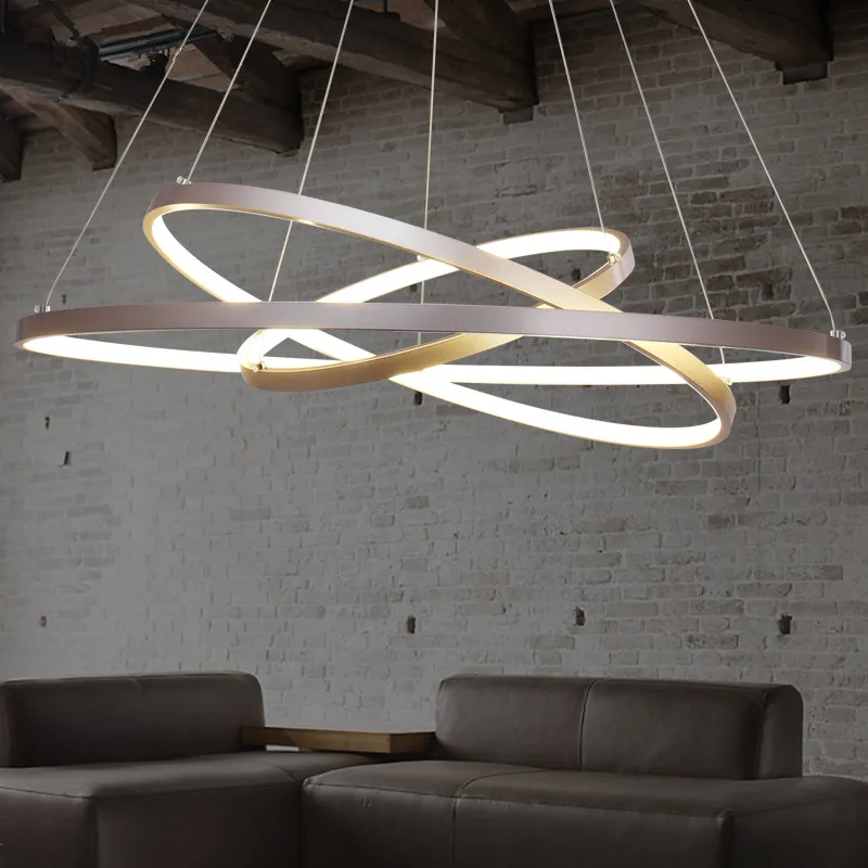 Светодиодный светильник в виде кольца для столовой гостиной роскошная люстра с