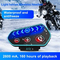 motorcycle helmet headset waterproof voice assistance colorful light wireless bluetooth hd calling moto headset intercom