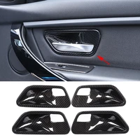 carbon fiber look car door handle covers trim for bmw 3 4 serises f30 f34 3gt interior auto accessories abs silver