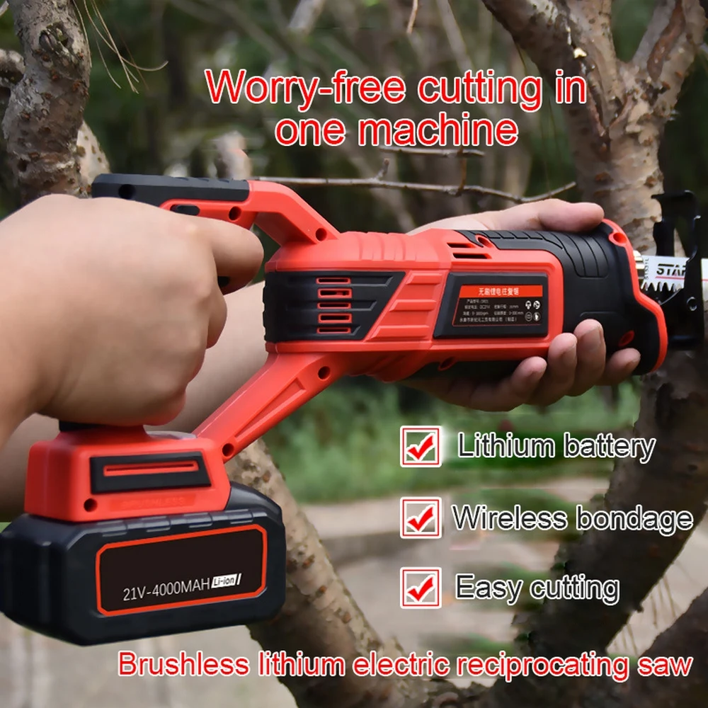 Литий ионная Беспроводная сабельная пила 4000 мАч электрическая лезвия для дерева