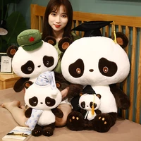 1pc 25 75cm cute doctor panda plush toys kawaii red army panda pillows stuffed soft animal toys high quality gift for children
