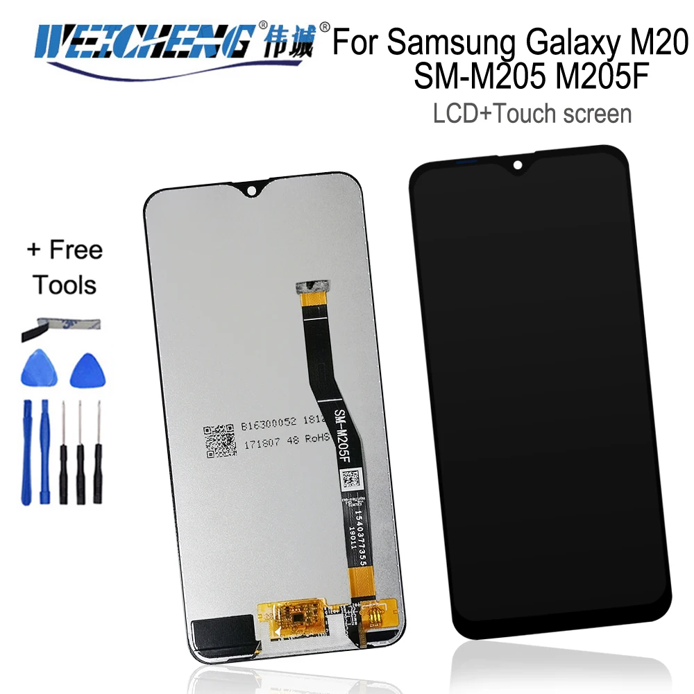 ЖК дисплей 6 3 ''для Samsung Galaxy M20 сенсорный экран дигитайзер в сборе для M205 M205F M205G/DS