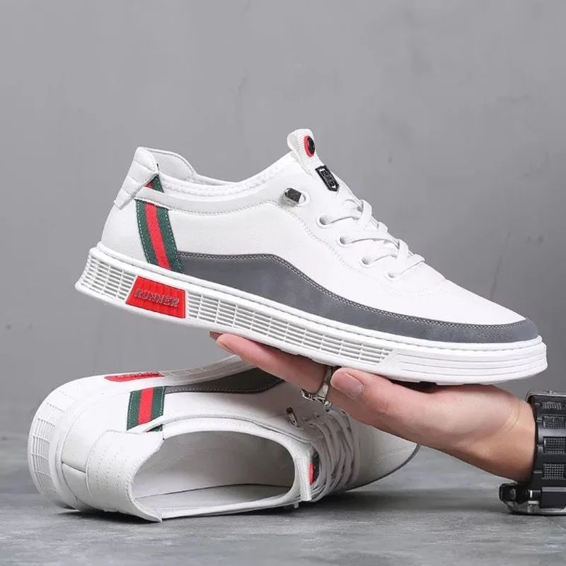 

Genuine Leather Cowhide New Men's Shoes Casual All-match Sneakers Low Cut Korean White Shoes British Leather Shoes Men