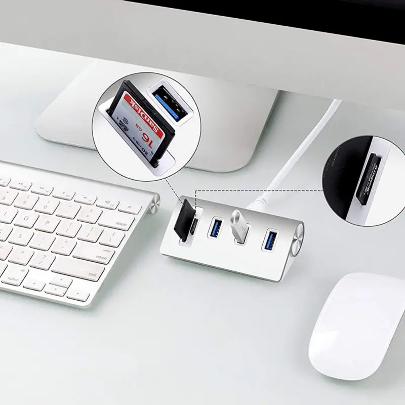 USB многофункциональный концентратор звуковая карта 3 порта Стерео Компьютер