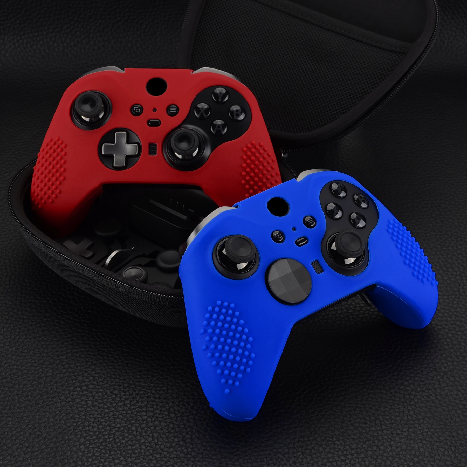 Étui de protection antidérapant en Silicone pour manette Xbox One Elite série 2, avec capuchons pour poignées analogiques