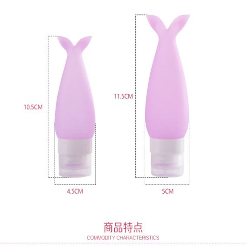 

Portable Candy Color Silicone Mermaid Travel Bottles Leak-proof Easy-to-clean Storage Bottle Travel Home Storage Container