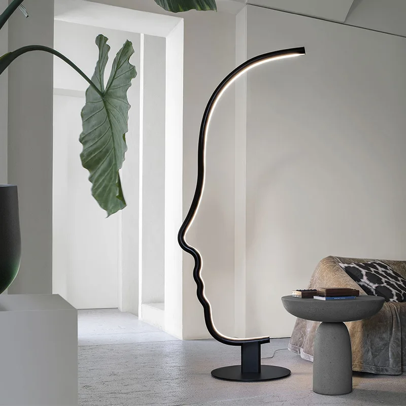 

Новая Напольная Лампа в скандинавском стиле с рисунком лица для гостиной, дизайнерская современная простая лампа для спальни, кабинета