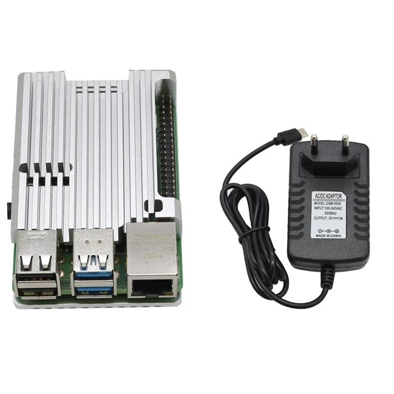 for Raspberry Pi 4B 4G RAM DIY Kit Support 2.4 / 5.0 GHz WIFI Bluetooth with Aluminum CNC Alloy Protective Silver 5V 3A Powe | Компьютеры