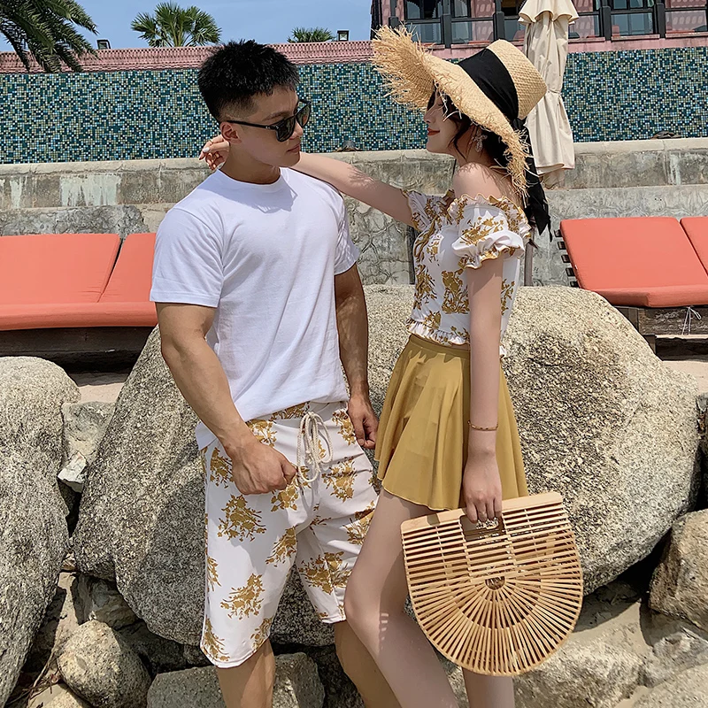 Пляжная одежда для влюбленных Горячая весна отпуска купальник пар сексуальный