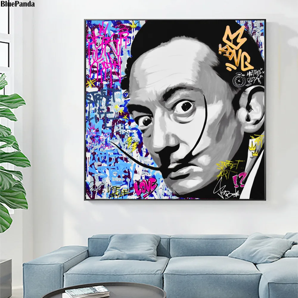 Сюрреализм салвада дали портрет абстрактный холст постер художественная