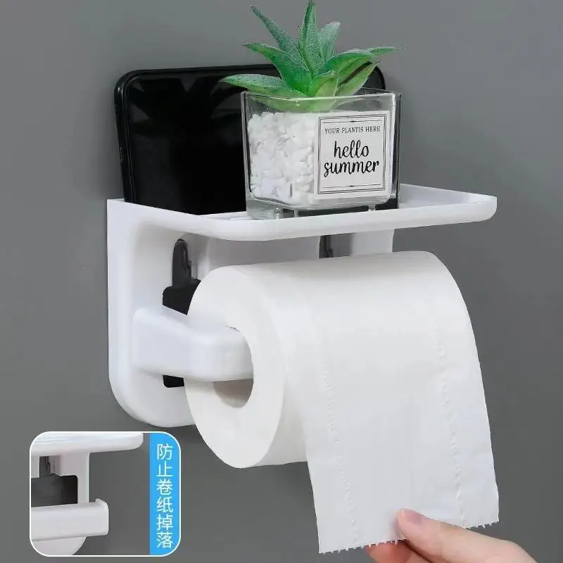 

No-perforating paper towel holder wall-mounted toilet roll holder toilet paper holder toilet paper holder multifunctional toilet