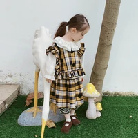 imakokoni original design yellow plaid polka dot skirt girl japanese wild 20 spring new 20333