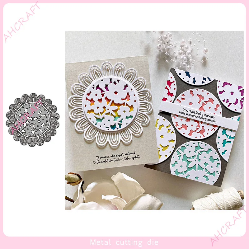 

Cutting dies Circular background lace metal carbon steel cutting die DIY handmade crafts daomu
