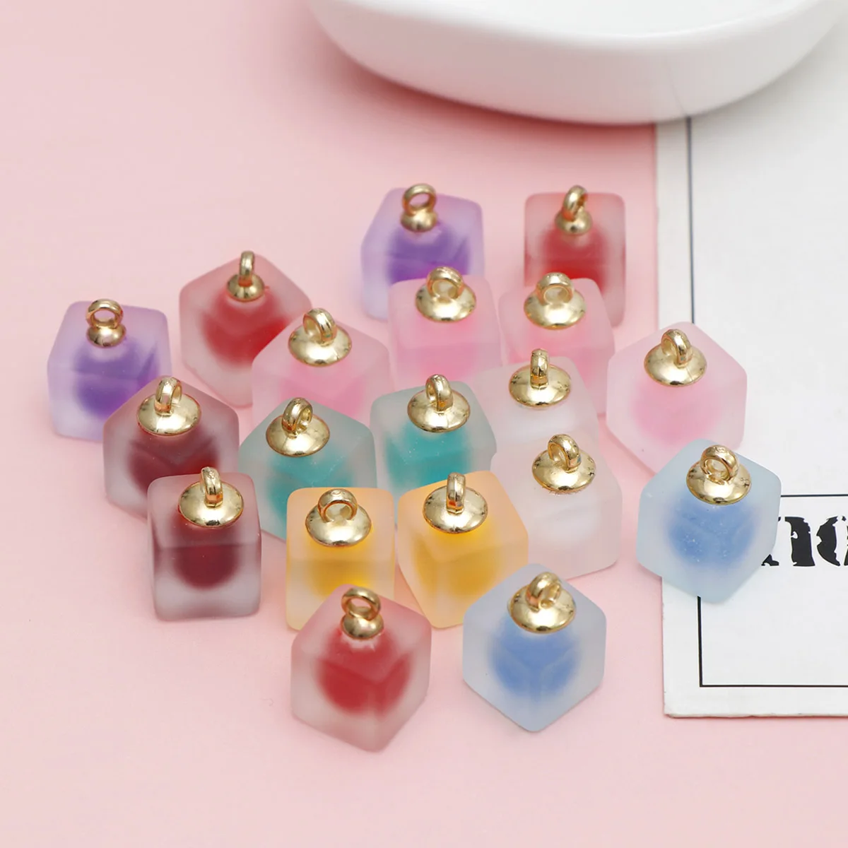 8 шт 12 мм корейский стиль красочный матовый мини акриловый квадратный Бусы