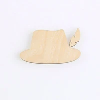 straw hat shape mascot laser cut christmas decorations silhouette blank unpainted 25 pieces wooden shape 1631