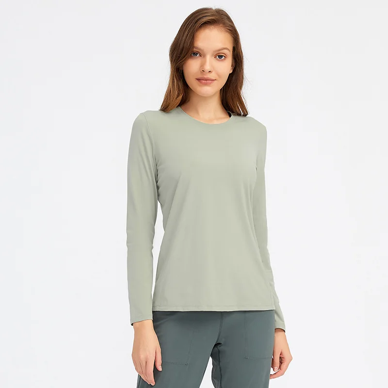 

New nude yoga clothes for autumn and winter slim fit sports long sleeve T-shirt quick drying women's fitness clothes