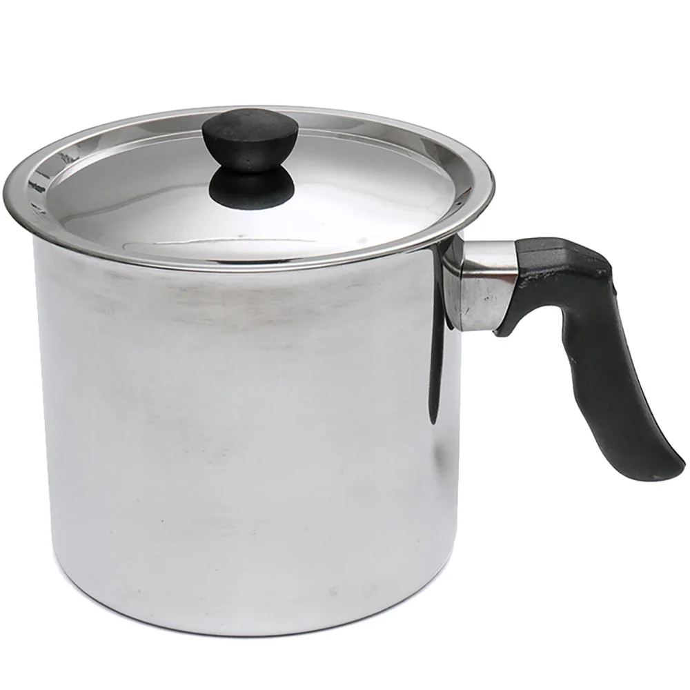 

Simmer Pot Stainless Steel 1l Milk Boiler Lid Milk Pot Stainless Steel Body With Spout Induction Bottom Coffee Pot Household