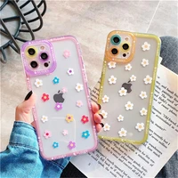 for iphone 11 transparent daisy flower phone case for iphone 11 12 13 pro xs max x xs 13pro 7 8 plus clear protective back cover