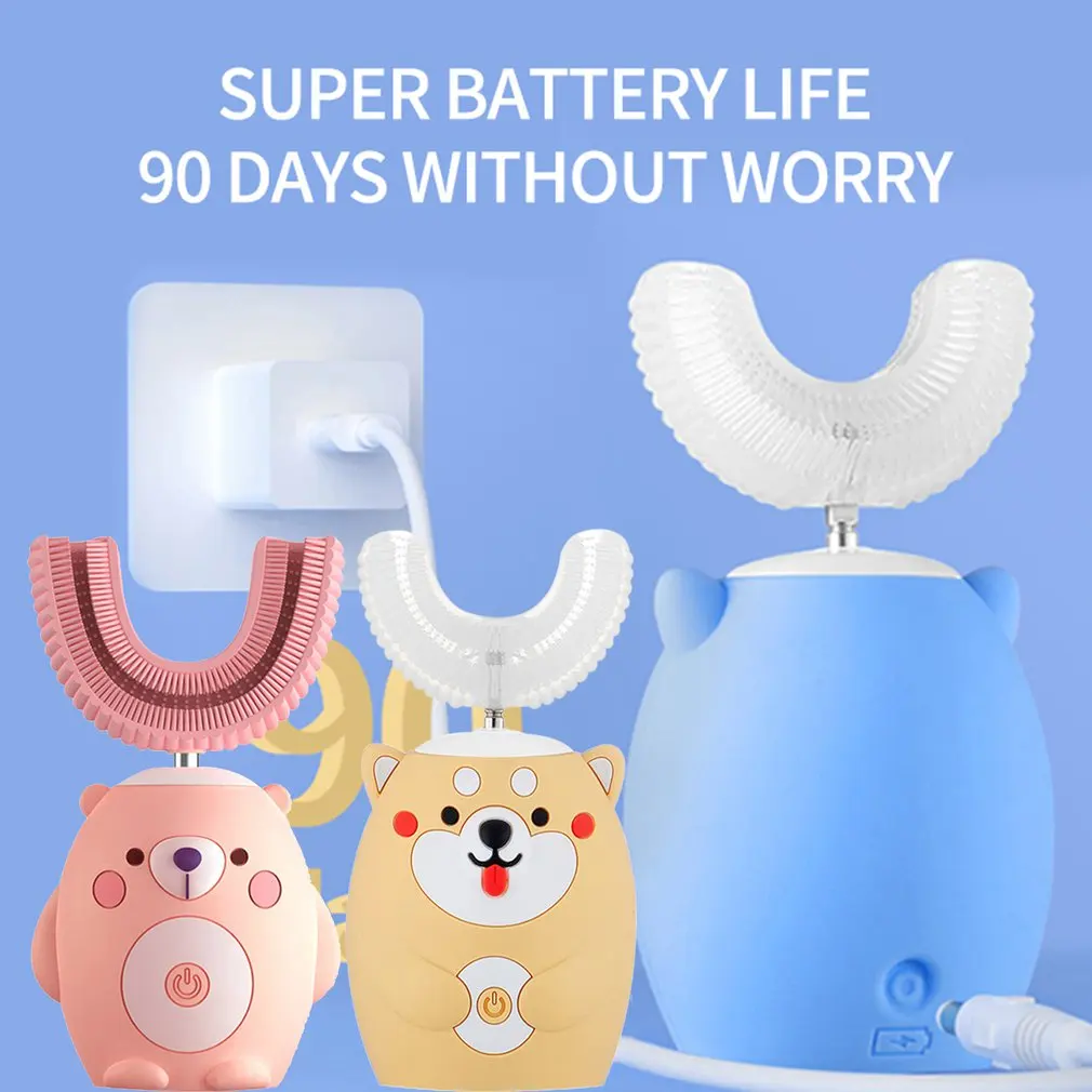 

Sonic Electric Toothbrush For Children U Type 360 ​​Degree Automatic Teeth Cleaner Waterproof Kids Toothbrush Voice Type