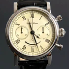 Часы Pilot 1963 мужские с хронографом, Чайка ST1905, ручной ветер, Механический ход, мужские ретро часы из нержавеющей стали, отображение заряда энергии