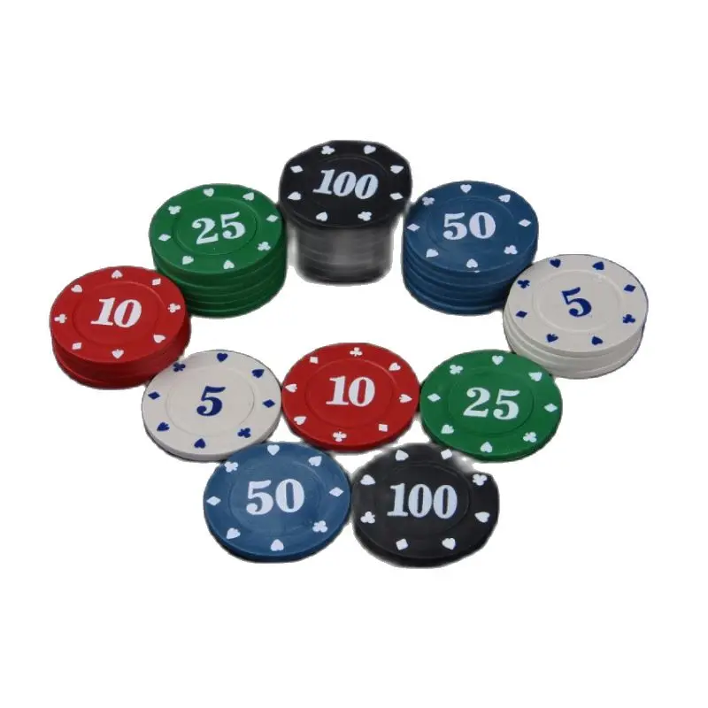 

100pcs Round Plastic Poker Chips Set Chips Casino Poker Card Game Baccarat Counting Accessories Dice Entertainment Chip With Box