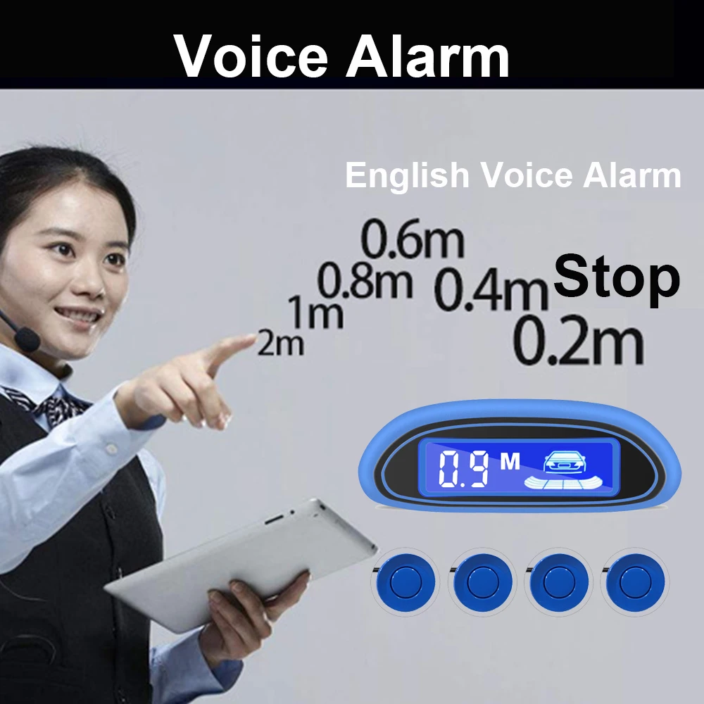 Автомобильный парктроник комплект с 4 датчиками s и ЖК дисплеем система